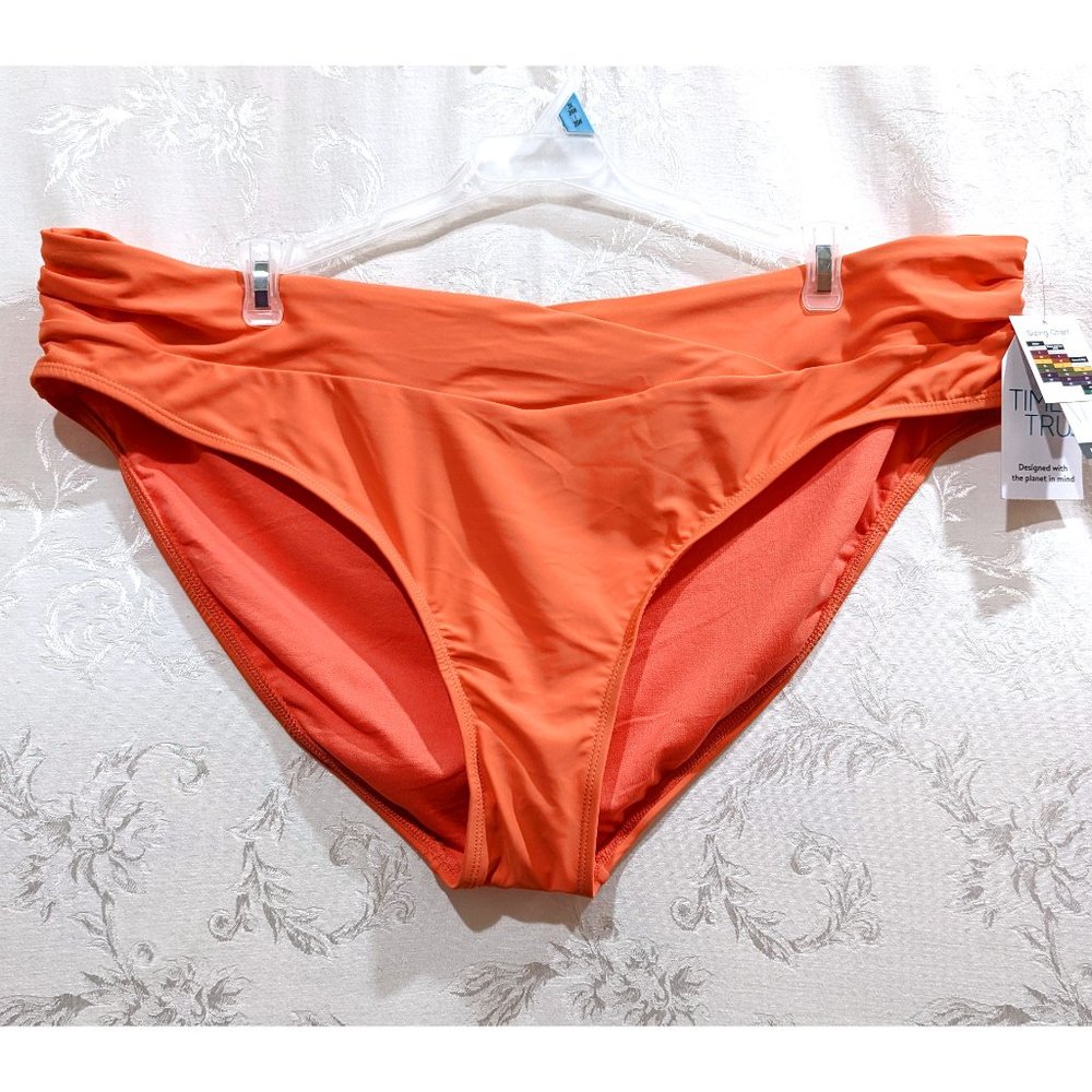 Bright Coral Bikini Bottom Mid-Rise 3X Swim Suit Swimwear Summer Pool Cruise